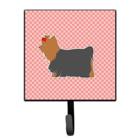 Jensendistributionservices Yorkshire Terrier Yorkie Checkerboard Pink Leash or Key Holder MI1711106